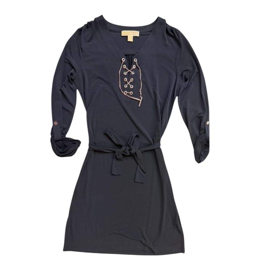 Michael Michael Kors Blue tie up dress